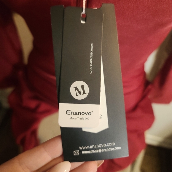 Burgundy Bodycon Suit - Picture 2 of 3